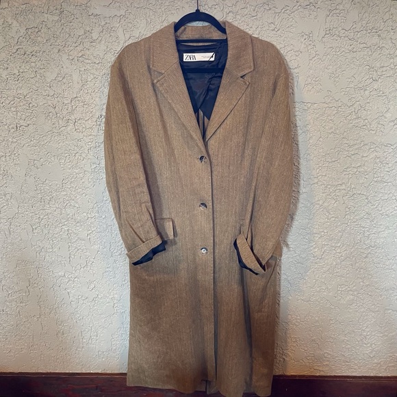 ZARA | brown thread trench coat - Picture 2 of 4